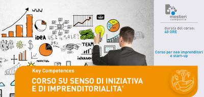 Immagine: Durata&nbsp;
40 ore
Breve descrizione&nbsp;
Il corso si propone di stimolare e accompagnare la creativit&agrave; e l&rsquo;intraprendenza, facilitando processi decisionali per maturare scelte consapevoli in rapporto alla creazione d&rsquo;impresa e fornendo strumenti specialistici di aiuto nelle prime fasi del ciclo di vita dell&rsquo;impresa: ideazione-pianificazione-start up-decollo.
Obiettivi&nbsp;

Facilitare il percorso di esplorazione delle motivazioni relativamente all&rsquo;idea di lavorare autonomamente o di diventare imprenditori/imprenditrici;&nbsp;&nbsp;
Facilitare il percorso di esplorazione delle motivazioni relativamente all&rsquo;idea di lavorare autonomamente o di diventare imprenditori/imprenditrici;&nbsp;&nbsp;
Mettere l&rsquo;utenza in condizione di intraprendere un percorso finalizzato alla creazione d&rsquo;impresa in modo consapevole attraverso l&rsquo;erogazione di informazioni puntuali relative a: opportunit&agrave; di finanziamento, mercati, processi di sviluppo in atto, etc..
Facilitare il processo di business idea generation e di valutazione di fattibilit&agrave; delle stesse;
Favorire la riduzione di margini di improvvisazione facendo acquisire strumenti operativi per implementare tutte le fasi del ciclo di vita di una impresa;
Favorire l&rsquo;incontro ed il confronto tra i giovani alla ricerca di potenziali soci e/o di potenziali mentor di impresa;
Prevenire rischi ed omissioni attraverso l&rsquo;analisi strutturata degli errori tipici;
Facilitare la predisposizione di bozze di business plan;
Facilitare la ricerca di una sede- attivare fonti di finanziamento o altre agevolazioni pubbliche.

Destinatari
START-UPPER - NEO-IMPRENDITORITutti coloro che hanno un&rsquo;idea matura e stanno per avviare o hanno avviato l&rsquo;attivit&agrave; da poco tempo.
Tipologia Titolo conseguito
Attestato di partecipazione&nbsp;
Sede
Salerno
Informazioni
Mestieri Campania, via S. Visco 24B/ Via Gandhi 16, Salerno&nbsp; Tel. 089 723744 Email formazione@mestiericampania.com&nbsp; www.mestiericampania.com Accreditamento Regione Campania n. 2691-2-1-S