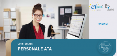 Immagine: Modalit&agrave; di erogazione EI-Card (&euro;158)
Acquistando l&rsquo;Ei-Card &rarr; una tessera identificativa grazie alla quale puoi&nbsp; accedere sulla piattaforma DIDASKO e trovare il materiale dedicato, studiare in autoapprendimento e in seguito sostenere l&rsquo;esame finale presso il nostro Ei- Center.
Modalit&agrave; di erogazione On Line (&euro;256)
Acquistando il Corso online e svolgendo il percorso in completa autonomia, da casa e in qualsiasi momento, accedendo su DIDASKO (fruibile h24, 7 giorni su 7) dove potrai trovare dispense, videolezioni e simulazioni all&rsquo;esame, da sostenere online.
Breve descrizione del corso
La certificazione EIPASS Personale ATA &egrave; nata per fornire al personale ATA proprio quelle competenze digitali che gli sono indispensabili per operare al meglio nella sua mansione. Non &egrave; una certificazione generica, ma mirata a fornire conoscenze sulle basi delle innovazioni introdotte dall&rsquo;Agenda Digitale.
Moduli d'esame

I fondamenti dell&rsquo;ICT
Navigare e cercare informazioni sul Web
Comunicare in Rete
PEC, firma elettronica e archiviazione dei documenti digitali
Privacy e sicurezza dati

Destinatari
Personale Amministrativo, Tecnico e Ausiliario che lavora negli Istituti scolastici o aspiranti a ricoprire tale posizione lavorativa.
Dipendenti della Pubblica Amministrazione, con particolare riferimento alle Istituzioni scolastiche.
Docenti, educatori, formatori, dirigenti scolastici che vogliano approfondire le conoscenze operative tipiche del personale scolastico ATA.
&nbsp;
Tipologia Titolo conseguito
Certificazione informatica EIPASS PERSONALE ATA valida a livello internazionale. Tale certificazione, potr&agrave; inoltre essere utilizzata per acquisire punteggio in concorsi pubblici e graduatorie.
Sede&nbsp;
Online
Informazioni
Mestieri Campania, via S. Visco 24B/ Via Gandhi 16, Salerno Tel. 089 723744 Email formazione@mestiericampania.com&nbsp;www.mestiericampania.comaccreditamento regione campania n. 2691-2-1-s