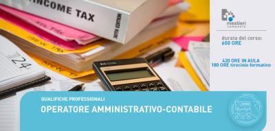 Immagine: Durata&nbsp;
600 ore
Costo
1200&euro;
Breve descrizione della figura professionale
L&rsquo;operatore amministrativo-contabile si occupa della gestione operativa delle attivita' economico-finanziarie e fiscali attraverso la realizzazione delle scritture contabili e la cura degli adempimenti fiscali, previdenziali ed amministrativi previsti dalle normative di riferimento e dal sistema aziendale. aggiorna le scritture di contabilita' generale ed analitica; realizza le registrazioni relative alla contabilita' clienti e fornitori; gestisce l'emissione, la registrazione ed archiviazione delle fatture.
Breve descrizione del corso


Competenza personale, sociale e capacit&agrave; di imparare a imparare- 30 ore


Competenza digitale - 30 ore


Cura delle scritture contabili - 120 ore


Cura degli adempimenti fiscali, previdenziali ed amministrativi - 120 ore


Cura delle attivit&agrave; di supporto al lavoro di ufficio -120 ore


Tirocinio formativo - 180 ore


Requisiti minimi di accesso
Possesso di titolo attestante l'assolvimento dell'obbligo di istruzione (fatto salvo coloro che abbiano compiuto 15 anni e dimostrino di aver frequentato la scuola dell'obbligo per almeno 9 anni indipendentemente dall'ordine e grado di scuola frequentato). Per quanto riguarda coloro che hanno conseguito un titolo di studio all&rsquo;estero occorre presentare una dichiarazione di valore o un documento equipollente/corrispondente che attesti il livello del titolo medesimo. Per i cittadini stranieri &egrave; inoltre necessario il possesso di un attestato, riconosciuto a livello nazionale e internazionale, di conoscenza della lingua italiana ad un livello non inferiore all&rsquo;a2 del qcer (fatto salvo i cittadini stranieri che abbiano conseguito il diploma di scuola secondaria di primo grado o superiore presso un istituto scolastico appartenente al sistema italiano di istruzione).
Tipologia Titolo conseguito
Qualifica professionaleLa presente qualificazione rispetta gli standard formativi stabiliti dal d.d. n. 49 del 18/03/2016 pubblicato sul burc n.23 del 11/04/2016 in ottemperanza al repertorio regionale dei titoli e delle qualificazioni professionali con dgr n. 314 del 28/06/2016.
Sede&nbsp;
Salerno
Informazioni
Mestieri Campania, via S. Visco 24B/ Via Gandhi 16, Salerno Tel. 089 723744 Email formazione@mestiericampania.com&nbsp;www.mestiericampania.comaccreditamento regione campania n. 2691-2-1-S
&nbsp;
&nbsp;